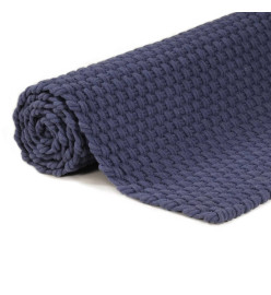 Tapis rectangulaire Bleu marine 120x180 cm Coton