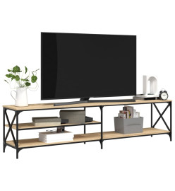 Meuble TV chêne sonoma 200x40x50 cm bois d'ingénierie et métal