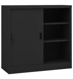 Armoire de bureau porte coulissante Anthracite 90x40x90cm Acier