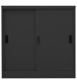 Armoire de bureau porte coulissante Anthracite 90x40x90cm Acier