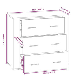 Buffet Blanc 80x33x70 cm Bois d'ingénierie