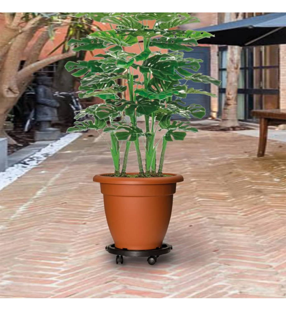 Chariots à plantes avec roues 5 pcs Diamètre 30 cm Noir 170 kg