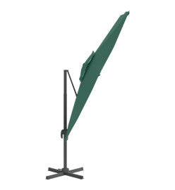 Parasol cantilever à double toit Vert 300x300 cm