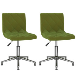 Chaises pivotantes à manger lot de 2 vert clair velours