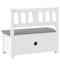 Banc de rangement pour enfants Blanc et gris 60x30x55 cm MDF