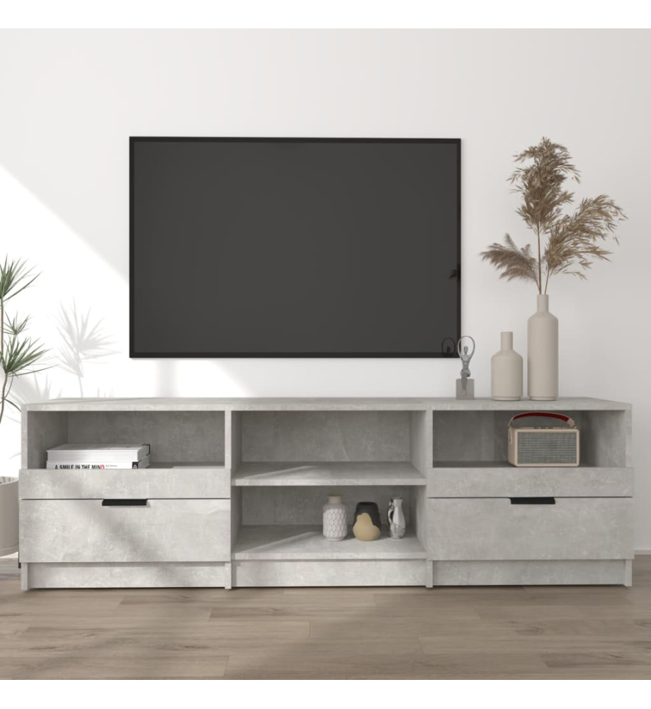 Meuble TV Gris béton 150x33,5x45 cm Bois d'ingénierie