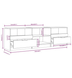 Meuble TV Gris béton 150x33,5x45 cm Bois d'ingénierie