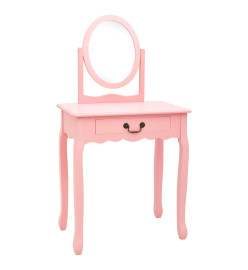 Coiffeuse et tabouret Rose 65x36x128 cm Bois de paulownia MDF