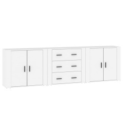 Buffets 3 pcs Blanc Bois d'ingénierie