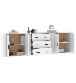 Buffets 3 pcs Blanc Bois d'ingénierie