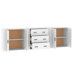 Buffets 3 pcs Blanc Bois d'ingénierie