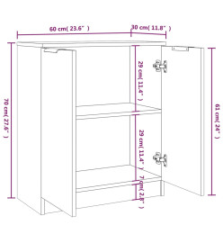 Buffets 2 pcs Gris béton 60x30x70 cm Bois d'ingénierie