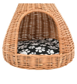 Panier pour chats avec coussin 40x60 cm Saule naturel