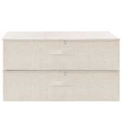 Boîtes de rangement 2 pcs Tissu 70x40x18 cm Crème