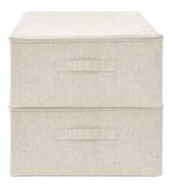 Boîtes de rangement 2 pcs Tissu 70x40x18 cm Crème