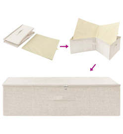 Boîtes de rangement 2 pcs Tissu 70x40x18 cm Crème