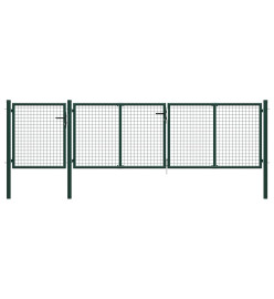 Portail de jardin Acier 400 x 100 cm Vert