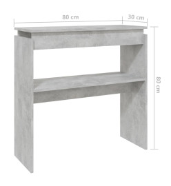 Table console Gris béton 80x30x80 cm Aggloméré