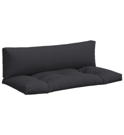 Coussins de palette 2 pcs noir tissu