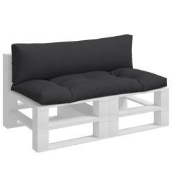 Coussins de palette 2 pcs noir tissu