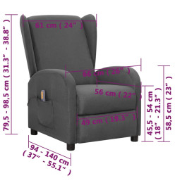 Fauteuil de massage Gris foncé Tissu