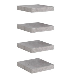 Étagères murales flottantes 4 pcs Gris béton 23x23,5x3,8 cm MDF