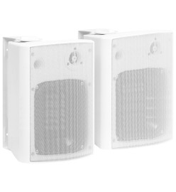 Haut-parleurs stéréo muraux 2pcs Blanc Intérieur Extérieur 120W