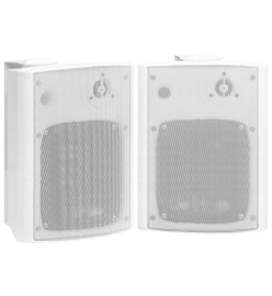 Haut-parleurs stéréo muraux 2pcs Blanc Intérieur Extérieur 120W