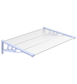 Auvent de porte Gris et transparent 122x90 cm Polycarbonate