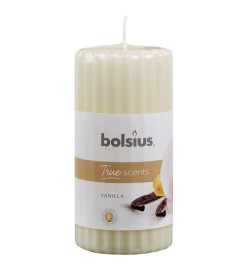 Bolsius Bougies parfumées pilier côtelé 6 pcs 120x58 mm Vanille