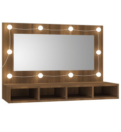 Armoire à miroir avec LED Chêne marron 90x31,5x62 cm