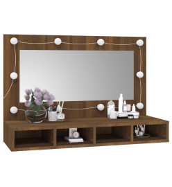 Armoire à miroir avec LED Chêne marron 90x31,5x62 cm