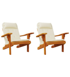 Coussins de chaise adirondack lot de 2 crème tissu oxford