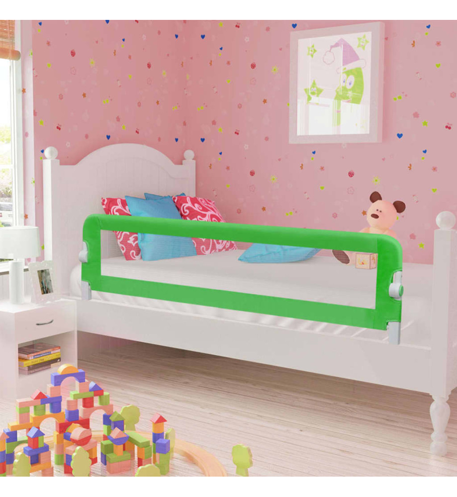 Barrière de sécurité de lit d'enfant Vert 120x42 cm Polyester