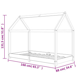 Cadre de lit d'enfant Blanc Bois de pin massif 80x160 cm