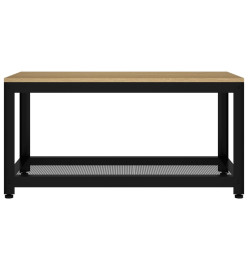 Table basse Marron clair et noir 90x45x45 cm MDF et fer