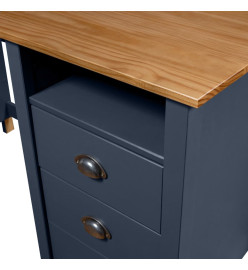 Bureau Hill avec 3 tiroirs Gris 120x50x74 cm Pin solide