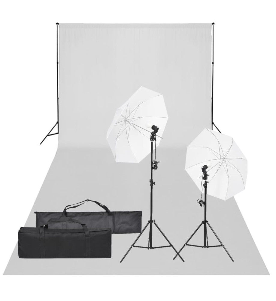 Kit de studio photo avec éclairage et toile de fond