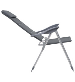 Chaise de camping 2 pcs Gris 58x69x111 cm Aluminium