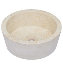 Lavabo Crème Ø40x15 cm Marbre