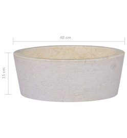 Lavabo Crème Ø40x15 cm Marbre