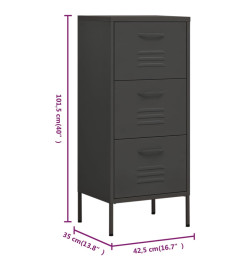 Armoire de rangement Anthracite 42,5x35x101,5 cm Acier