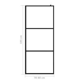 Paroi de douche à l'italienne à verre ESG Noir 80x195 cm