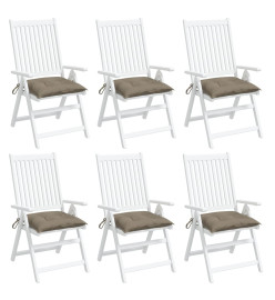 Coussins de chaise 6 pcs taupe 50x50x7 cm tissu oxford