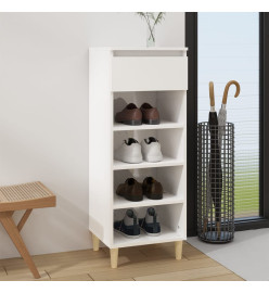 Armoire à chaussures Blanc brillant 40x36x105cm Bois ingénierie