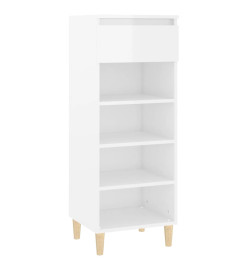 Armoire à chaussures Blanc brillant 40x36x105cm Bois ingénierie