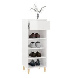 Armoire à chaussures Blanc brillant 40x36x105cm Bois ingénierie