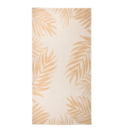 Tapis à tissage plat d'extérieur 100x200 cm Motif de feuille