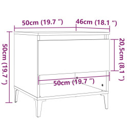 Table d'appoint Gris béton 50x46x50 cm Bois d'ingénierie