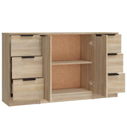 Buffets 3 pcs Chêne sonoma Bois d'ingénierie